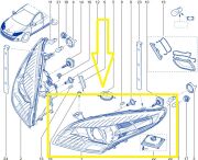 Renault Megane III 2010-2013 Komple Siyah Sol Far 260609396R/ 260602545R/ 260604259R