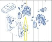 Renault Clio II Kapı Kilidi Ön Sağ Elektrikli Motorlu 7700434715/7701469181