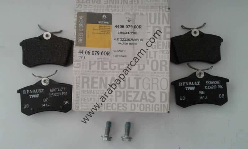 RENAULT MEGANE 2 CLİO 3 ARKA FREN BALATASI  440607960R-7701207695