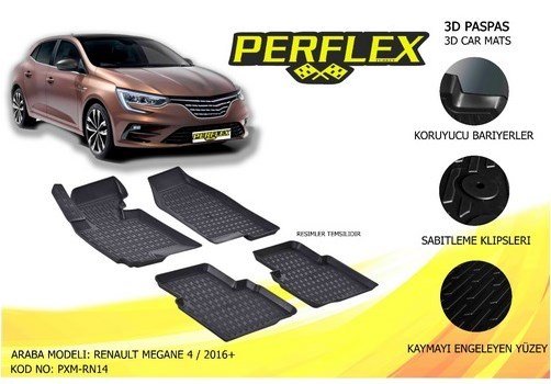 Renault Megane 4 Kauçuk Paspas Takımı 3D Havuzlu