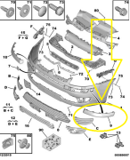 Citroen C4 2004-2008 Sol Ön Tampon Bandı 7452.FG
