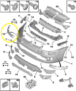 Citroen C4 2004-2008 Sağ Ön Tampon Bandı 7452.FH