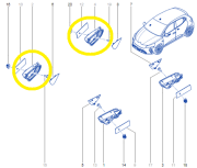 Renault Clio V / Captur II Sağ Ön/Arka Kapı İç Açma Kolu 826723042R