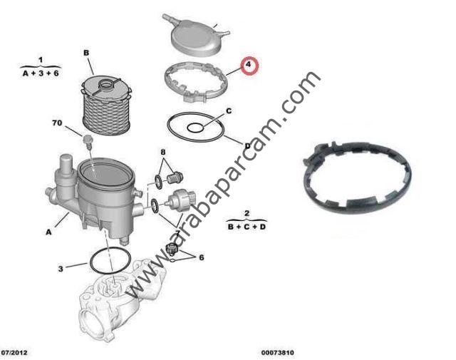 Peugeot Partner Berlingo Mazot Filtre Kelepçesi 1.9 Dizel 1904.26