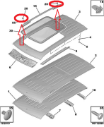 Peugeot Rifter/Citröen Berlingo / Fiat Doblo/ Toyota Proace City K9 Tavan Ray Tapası 2023> 98560742XK