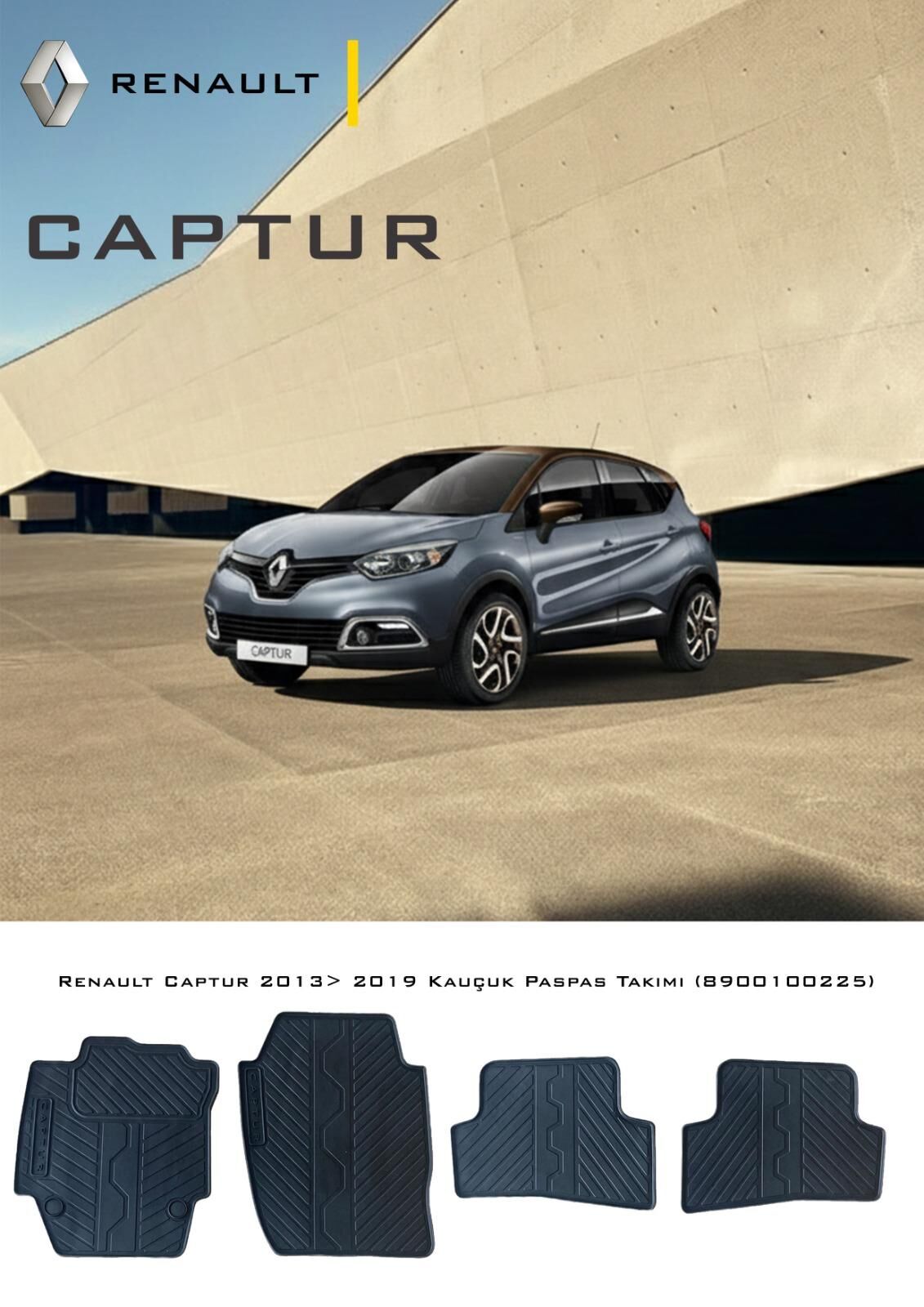 Renault Captur 2013> 2019 Kauçuk Paspas Takımı 8900100225