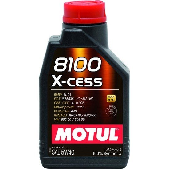 Motul Motor Yağı 5w40 8100 X-cess 1 Lt Tam Sentetik