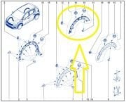 Dacia Sandero III 2021> Sağ Arka Çamurluk Dodiği 788A28246R
