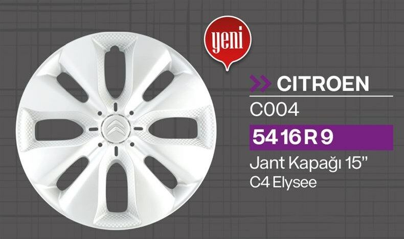 Cıtroen C-Elysee 15 İnç Jant Kapağı Desenli 1 Adet JNC004