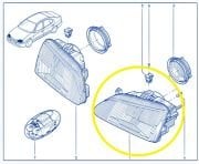 Renault Megane 1 96-99 Faz-1  Sol Far 7701040682