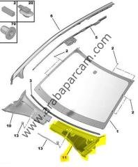 Peugeot 301 C-Elysee Ön Cam Sol Izgara 9678833380