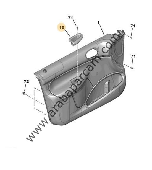 Peugeot 206 Plus Sağ Ön Kapı Çekme Bakaliti 9328.53